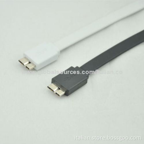 TPE Flat-shaped USB Cable for Samsung Galaxy Note 3, Stronger and Durable
